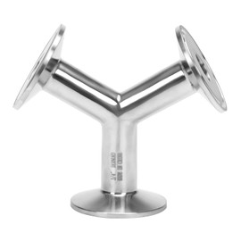 DERNORD Tri Clamp Wye Clamp End True Y Type Cross Tee Tube Stainless Steel 304 Three Way Elbow 3/4 Inch Pipe OD