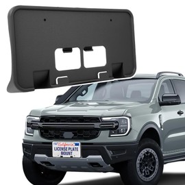 ABS Front License Plate Holder & Frame Bracket- Enhanced Anti- Vibration Design - Compatible with Ford Super Duty F-250 F-350 F-450 F-550 2008-2010, Rust-Proof Direct Replacement with Screws