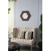 ZJMTOCYU Hexagon Wall Mirror with Solid Wood Frame, Decorative Accent