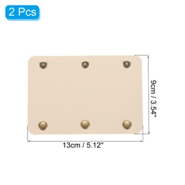 sourcing map Pack of 2 Handbag Handgrip Wrap Covers PU Leather 3 Clips Travel Luggage Handle Protector for Suitcase Shopping Bag (13 x 10 cm Beige)