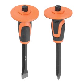 HARFINGTON 1Set Masonry Chisel 11.5" Flat Pointed Head with Hand Guard Protection Flat Chisel Rock Concrete Mortar Stone Chisel for Stone Brick Breaking Carving Demolishing Splitting