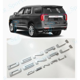 GMC 3pcs GMC 2021-2023 Yukon Yukon XL Chrome Door Rear DENALI Emblems Letters Badges