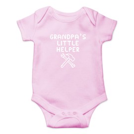 AW Fashions Body para bebé de una Sola Pieza con Texto en inglés I Love My Grandfather, He is My BBF, Rosado, 6 Meses