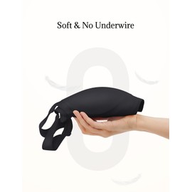 Plusfreeee Women's Wireless Back Smoothing Bras No Underwire Full Coverage Comfortable Padded Bra Hide Back Fat Black