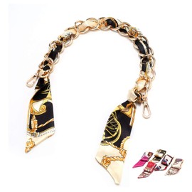 Xiazw Elegant Silk Scarf Metal Purse Handle Strap Handbag Chains Replacement Accessories Decoration (Gold)