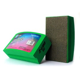 Z-lion Electroplated Diamond Polishing Hand Pads Grit 60 Arc Shape Back for Glass Stone Granite Marble