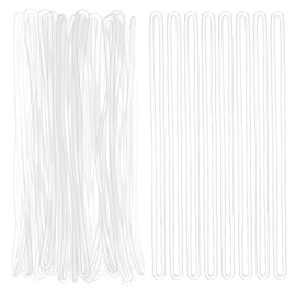 Mabor 50Pcs Clear Plastic Luggage Tag Loop Straps, 6 inch Transparent Tag Holder Travel Luggage Name Tags Worm Loops for ID Tags Identification Cards