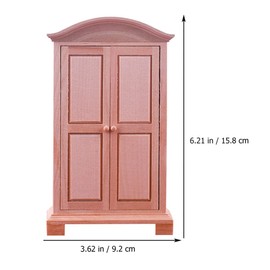 Milisten Mini Wardrobe Ornaments 1:12 Cabinet Decoration for Home Vintage Wardrobe Miniture House Furniture Home Décor Miniature Decoraciones para Salas De Casa Wood Doll Old Fashioned
