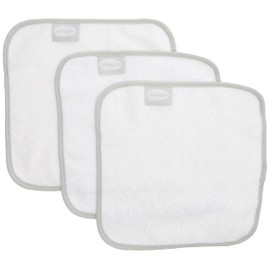 Shnuggle Baby Wash Cloths White | 3 Pack of Super Premium Soft Cloths | 26 x 26cm | Made from Natural Bamboo Cotton | Perfect for Sensitive Skin