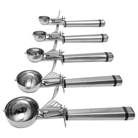 Fat Daddio's SCTP-16 Stainless Steel Cookie Portioning Scoop, No. 12, 1/3 cup