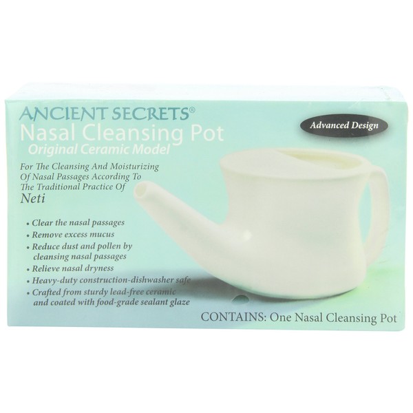 Ancient Secrets Ceramic Nasal Cleansing Pot, 1 Neti Pot
