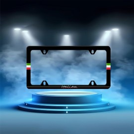 Italy Flag and Italia Letter License Plate Frame - 1Pcs Unique Italian License Plate Holder Design Aluminum Car Accessories Funny Flag License Plate Decor Size 12.3" X 6.3" with Screws for Men Women
