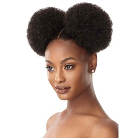 Outre Quick Pony Drawstring Ponytail - Afro Puff Duo Large - 1b OFF BLACK, REGULAR