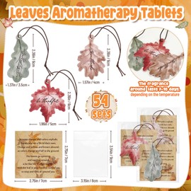 Swiffen 54 Sets Car Air Fresheners Fall Leaves Hanging Ornament Fall Party Gifts Bulk Autumn Leaf Scented with Essential Oils Thanksgiving Party Favors for Women Men Car Decor Supplies