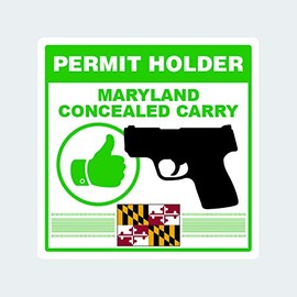 fagraphix Maryland Concealed Carry Permit Holder Sticker Adhesive Vinyl 2a permited v2 FA Vinyl - 4.00 Wide