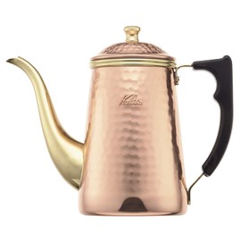 Kalita Enjoy the Aging Process Copper Coffee Pot 700ml Narrow Spout Nozzle Direct Flame Made in Japan Cu Kettle 700 #52262 Drip Pot Kettle Teapot Coffee Maker Server Mug Tea White Hot Water Retro Cute