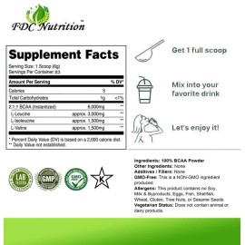 MEJOR FORMA LIBRE DE BCAA - POLVO PURO KOSHER 100 % PURO 18 OZ