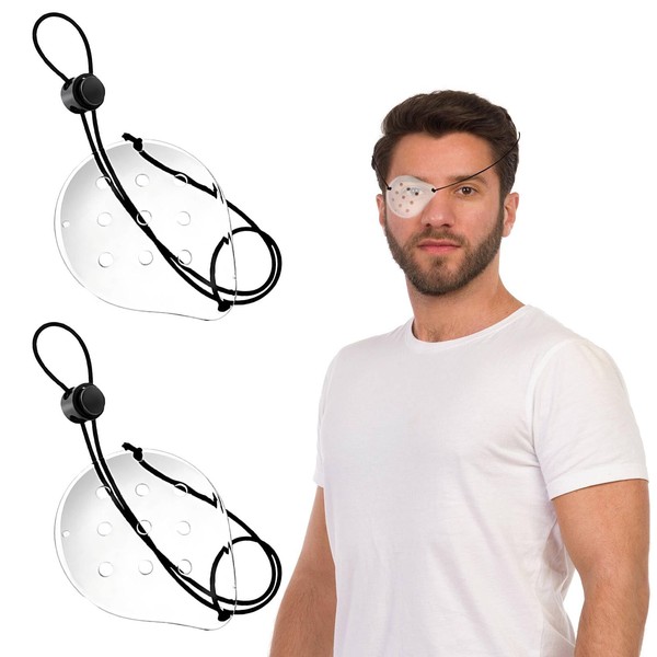 Funalix Transparentes belüftete Augenschild,2 Stück Kunststoff belüftete Augenpflaster,Augenschutz Nach Operationen,Atmungsaktiv