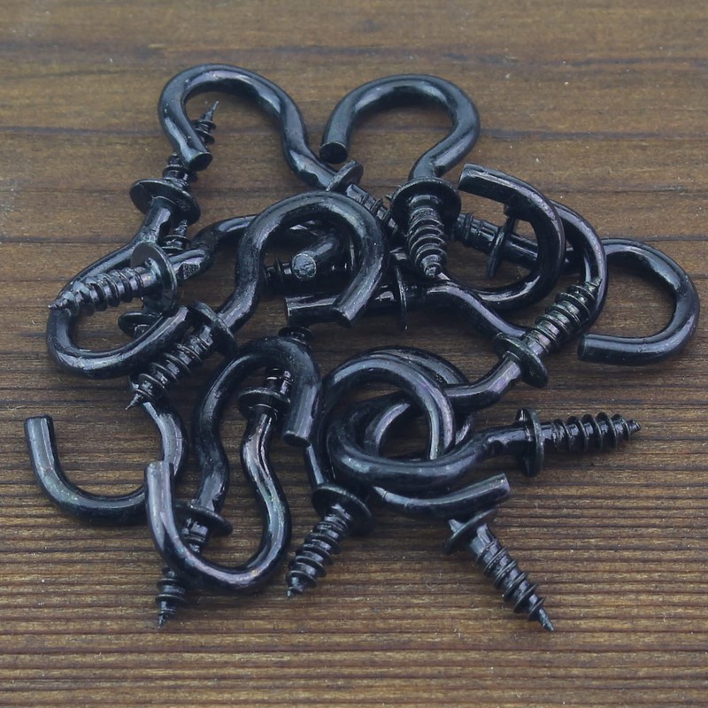 HELIFOUNER 120 Pieces 1/2 inch Cup Screw Hooks, Screw-in Hooks,