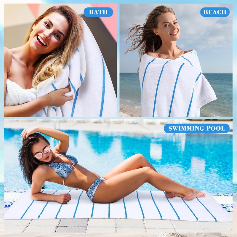 Redbaker 4 Pack Pure Cotton Pool Chair Cover and Beach