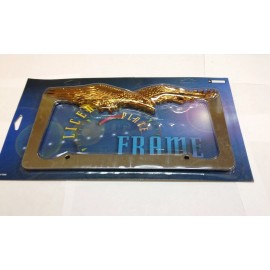SPL EAGLE CHROME/GOLD METAL LICENSE PLATE FRAME  LPF-476C/G
