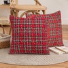 FATCAT Set of 2 Scottish Snowflake Decorative Cushion Covers, Red