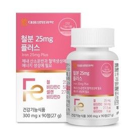 Daewoong Life Science Iron 25mg Plus 300mg 90 Tablets