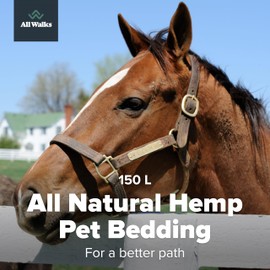 All Walks 150 Liter Hemp Bedding for Chicken Coops, Horses, Ponies, Llama, Emu, Ducks, and Turkeys - 100% Natural, Superior Odor Control, Biodegradable Pet Bedding, Dust-Free - Made in USA