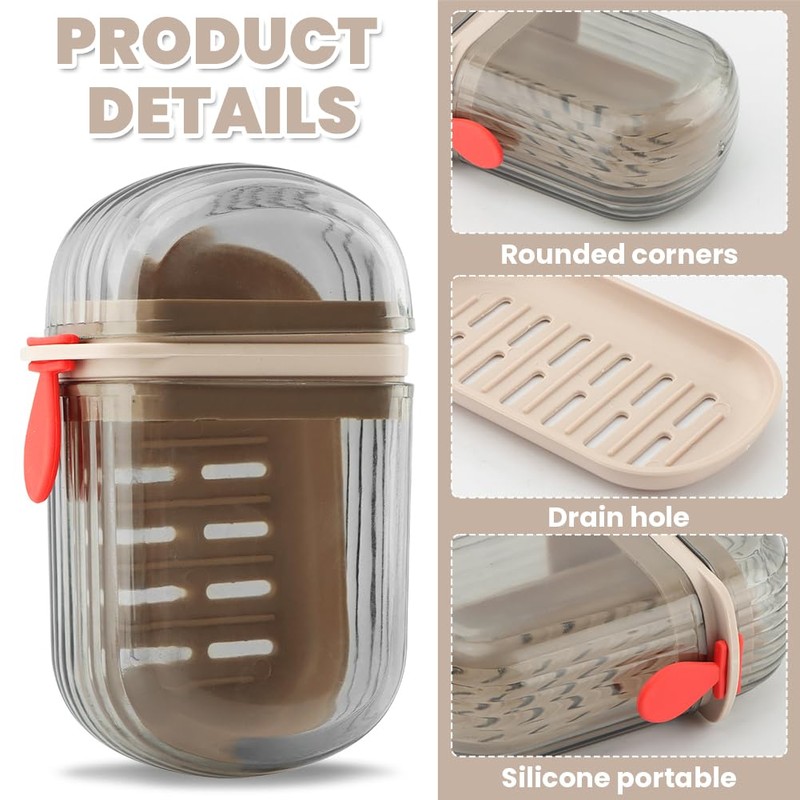 Travel Soap Case, Leakproof Soap Container with Lid, Bar Soaps