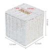 MyGift Decorative White Woven Square Tissue Box Holder with Easy