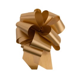 Feronia Packaging 2 Pieces Pull Bow for Gift Wrapping Gift Bows Pull Bow With Ribbon for Wedding Gift Baskets, 5.5 Inch 20 Loop (Gold)
