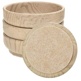 4Pcs Felt Floor Cups, 60mm Round Furniture Felt Castors, Felt Cups for Furniture Feet, Chair Caster Cups to Protect Wooden Floor