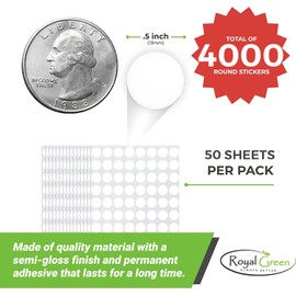 Royal Green Color Coding Labels - Round Stickers, Custom Circle Blank Labels for Easy Organizing Labels, Jars, Supplies, Boxes, Inventory for Office & Home - 50 Sheets, 1/2 Inch, Neon Red