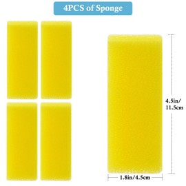 VILLNO 4PCS Aquarium Filter Sponge Replacement for 8W 400LPH Aquarium Filter, Aquarium Biochemical Sponges for Replacement