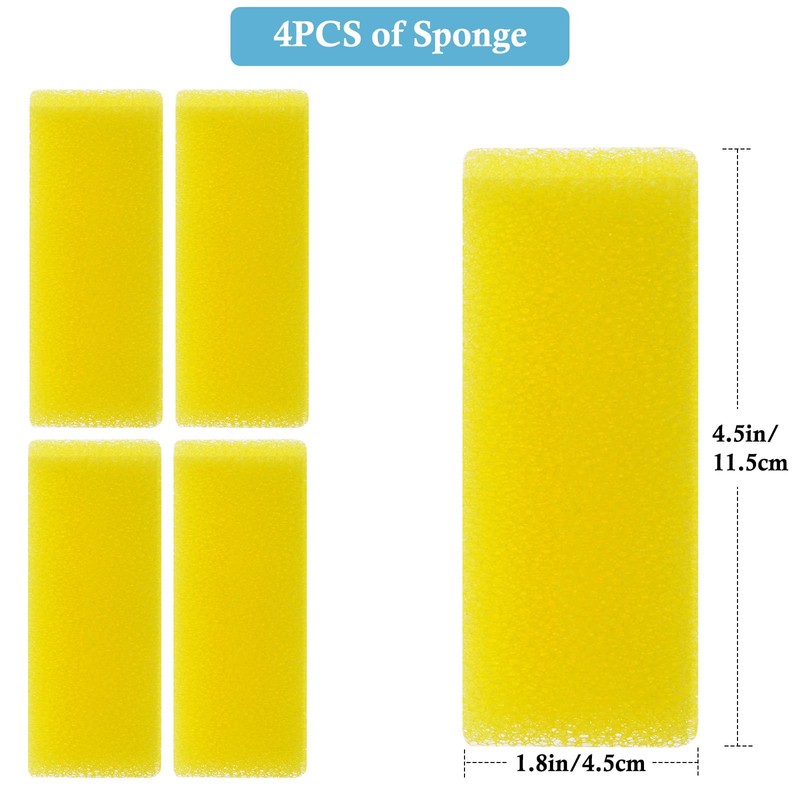 VILLNO 4PCS Aquarium Filter Sponge Replacement for 8W 400LPH Aquarium