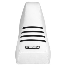 Honda Fourtrax TRX 70 Gripper Seat Cover 1986 - 1987 all WHITE - BLACK ribs #279