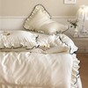 Ruffle Comforter Set, Silky Ruffle Bedding Set, 4 Pieces Farmhouse