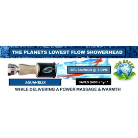 JET BLAST PRODUCTS AQUA HELIX ULTRA LOW FLOW .5gpm  MASSAGE SHOWER HEAD