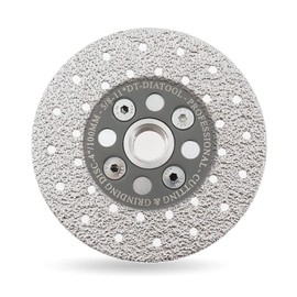 DT-DIATOOL Diamond Cutting and Grinding Disc 4 Inch Double Sided Vacuum Brazed Diamond Blade 5/8-11 Arbor for Marble Granite Concrete Quartz Stone Diameter 100mm