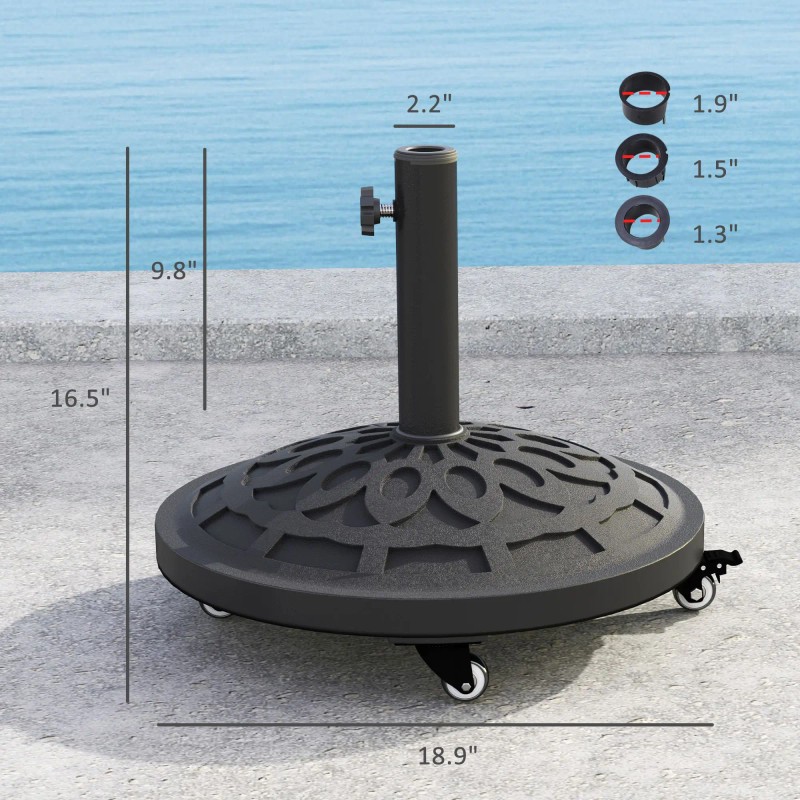 Heavy Duty 46 Lbs Resin Round Patio Umbrella Base Stand