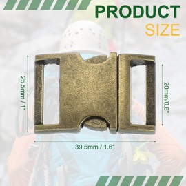 PATIKIL Metal Buckle, 4 Pack Quick Side Release Clips for Luggage Belt Strap Backpack Webbing(0.8" x 1.5", Bronze)
