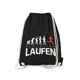 Fashionalarm Gym Bag – Evolution Running Fun Backpack with Fun Motif as a Gift Idea Runner Running Jogging Running Sports, black, Unique