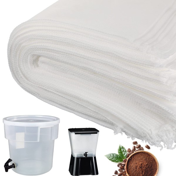 Tegeme 150 Pieces Brew Bags (16''*20'') Large Commercial Cold Brew Coffee Filters Non Woven Filters Bags Fits 5 Gallon Cold Brew System for Restaurants Home Brewing Hops Cider Wine Beer Tea Making