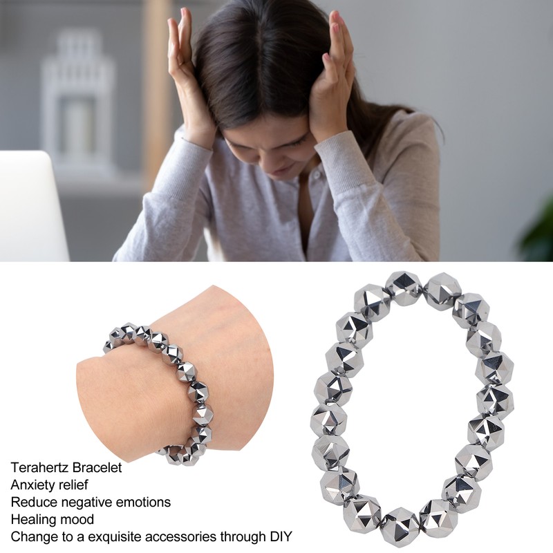 Terahertz Beads Bracelet Anxiety Relief Healing Relaxing Portable Beaded Terahertz