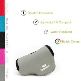 MegaGear ''Ultra Light'' Neoprene Camera Case Bag with Carabiner for Sony NEX-5TL, Sony NEX-5R, Sony NEX-3N with Sony SELP1650, Sony A5000, Sony A5100 16-50mm Lens (Gray)