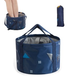(21L, Dark Blue) - 24L Large Foldable Feet Soaking Bath Tub Collapsible Bucket, Portable Travel Foot Soak Spa Basin for Camping Washing, Dark Blue