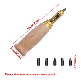 Adjustable Screw Hole Punch, 6 Tips (1.5mm 2mm 2.5mm 3mm 3.5mm 4mm) Belt Punch Tool for Sewing, Leather Craft, Paper Bookbinding (Black)