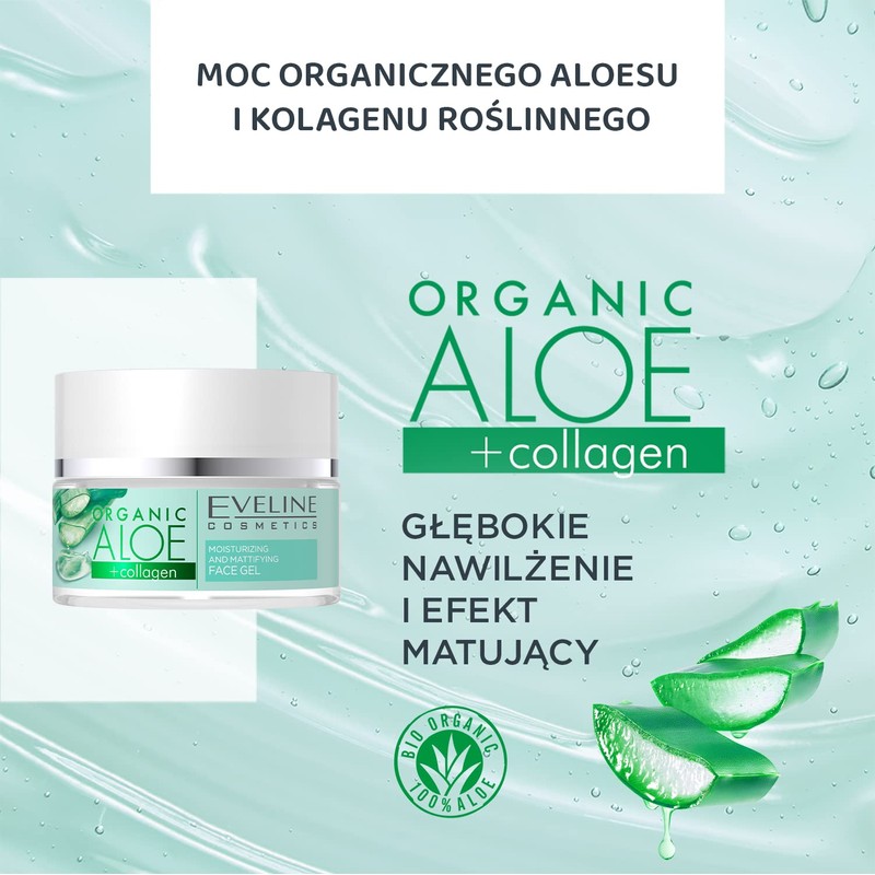 Eveline Cosmetics Organic Aloe + Collagen Moisturising and Mattifying Face