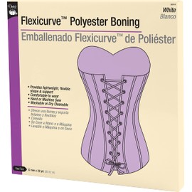 Dritz Flexicurve Polyester Boning 22yd, White, 12 mm Wide