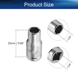 Auniwaig 1/4" Drive 1/4" 6-Point Impact Socket,Imperial Chrome Vanadium 2pcs